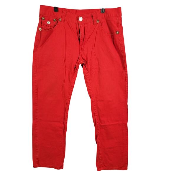 True Religion Vintage Joey Super T Jeans Red Mens Sz 38x32 (290) - Picture 1 of 16